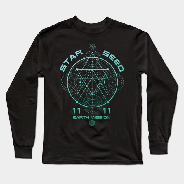 Starseed Sacred Geometry Long Sleeve T-Shirt by rycotokyo81